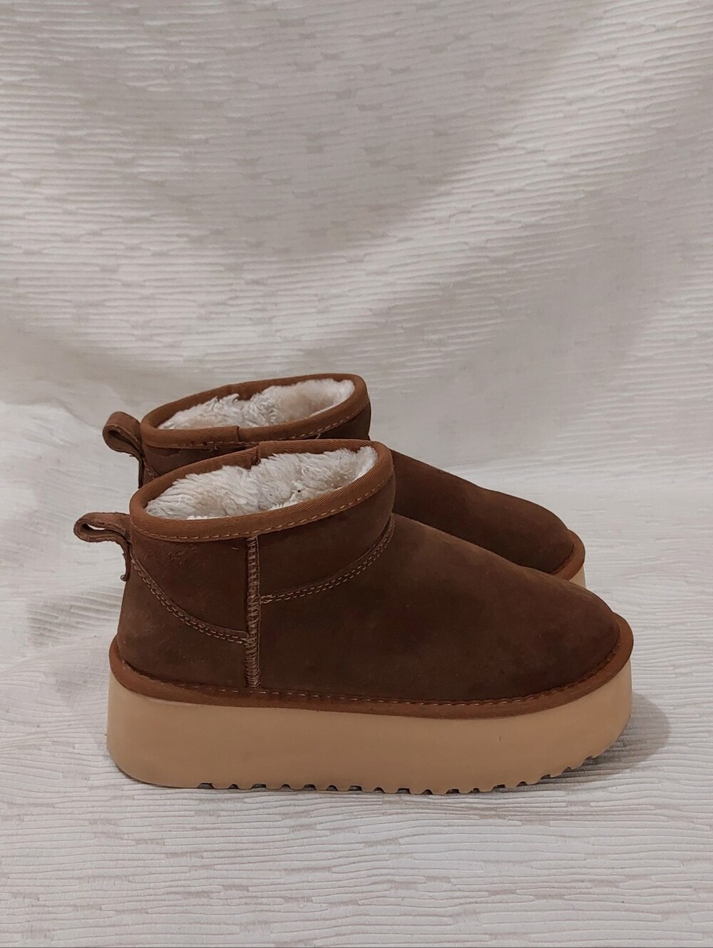 Project Cloud Brown Suede Platform Booties Size 6 - Picture 3 of 10